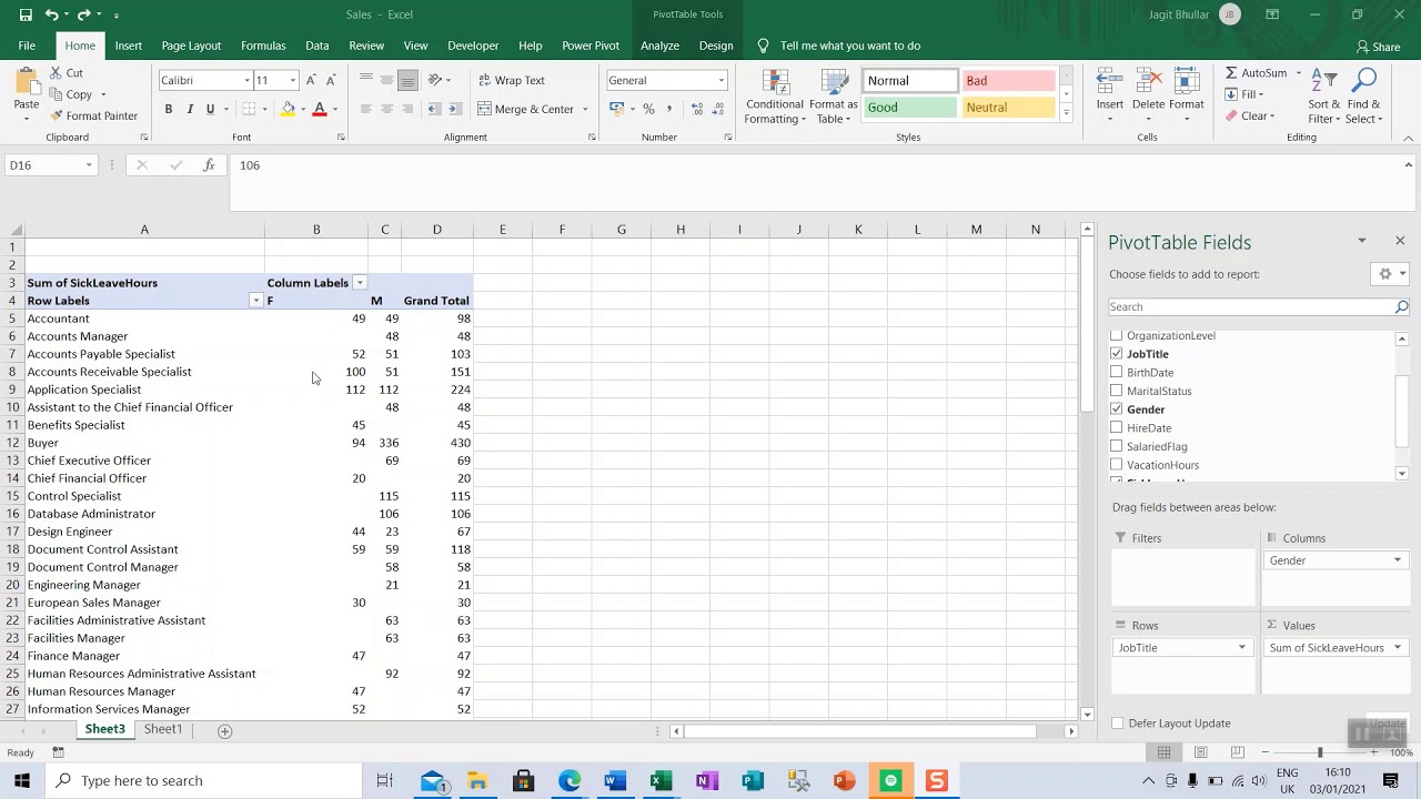 Renaming Pivot Table Labels