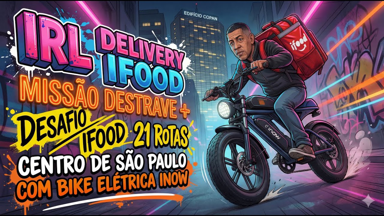 IRL - 19K?NOVO DESTRAVE IFOOD de INOW V30, CENTRO SP pt3 🇧🇷🚲