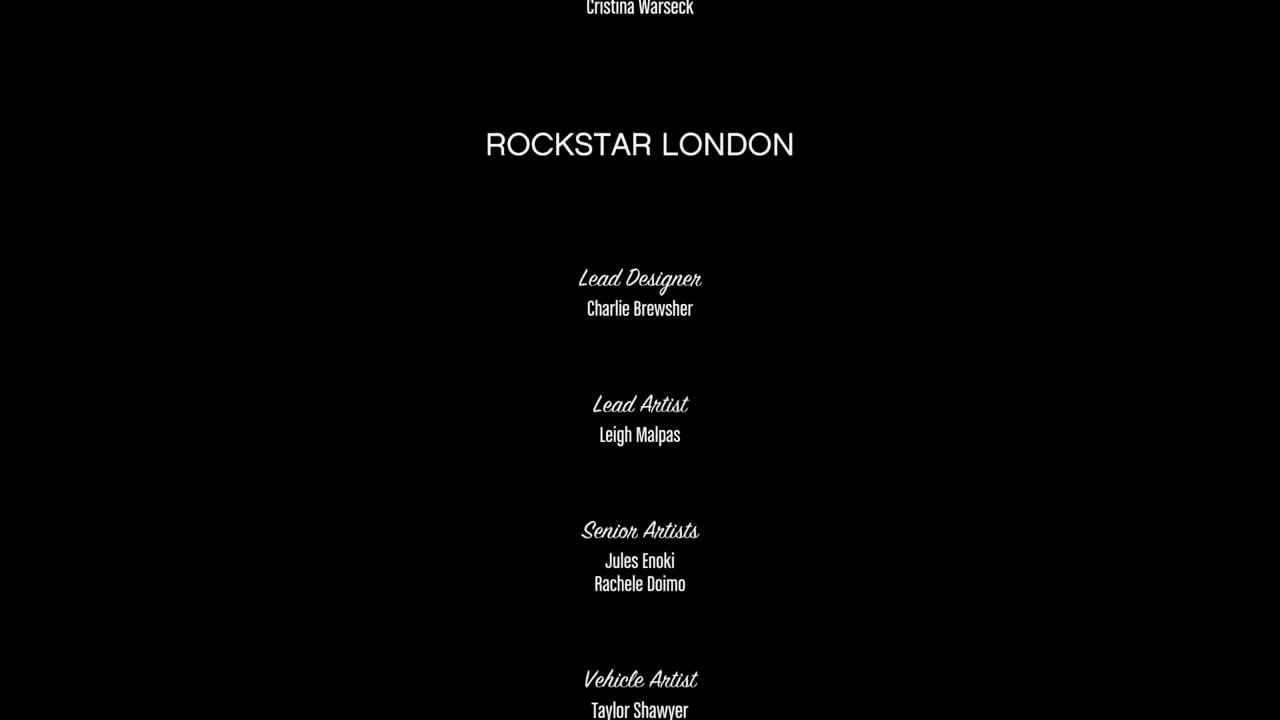 GTA V Credits (with a black screen/background)