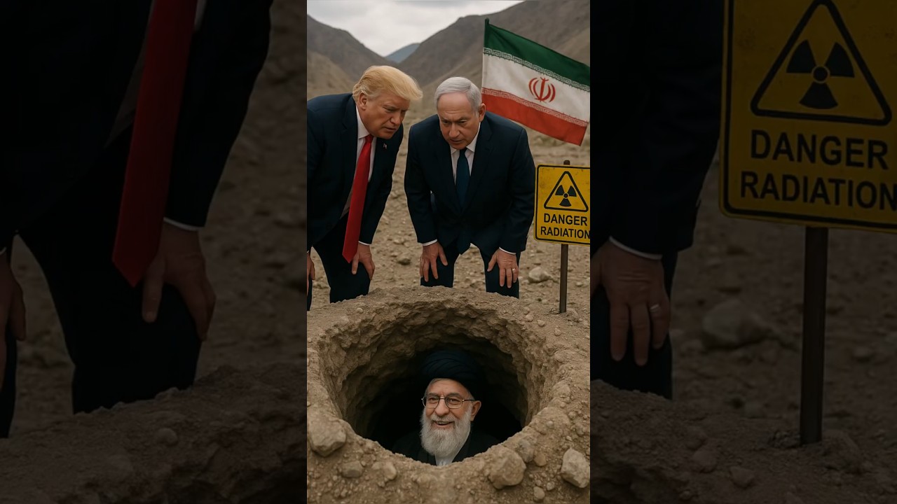 Трамп и Биби уходят под землю, чтобы проверить ядерное оружие Ирана ☢️ через бункерную дыру!🕳️