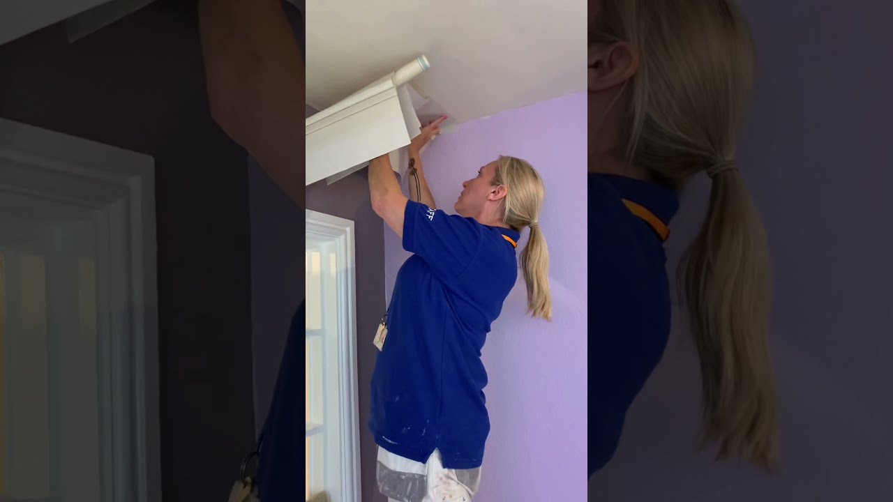How to wallpaper ceilings & cut around a ceiling rose