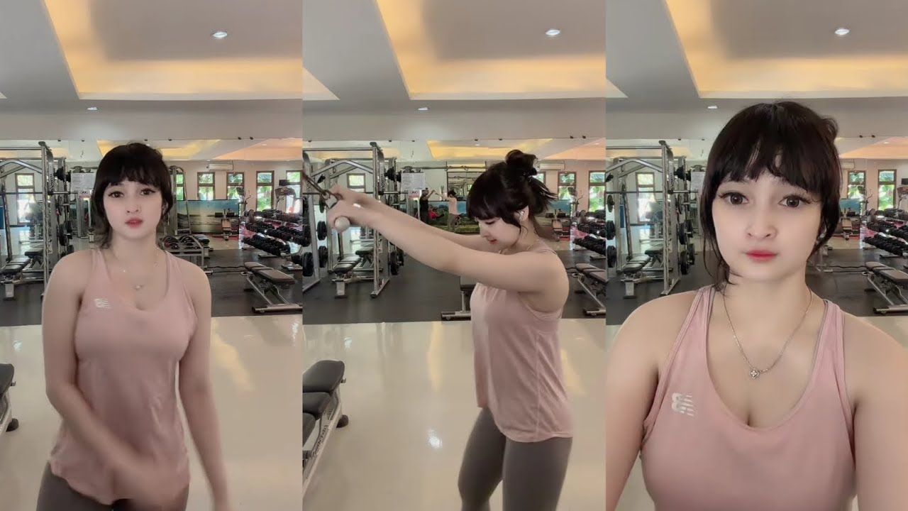 aura deluna live tiktok ngegym biar sehat