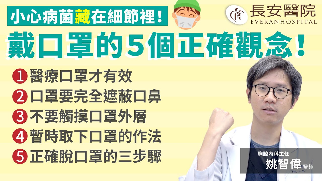 戴口罩的五個正確觀念 (姚智偉醫師)