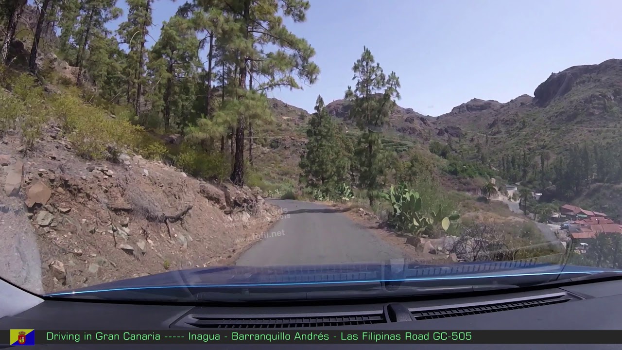 750 Conduciendo en Gran Canaria Inagua - Barranquillo Andrés - Las Filipinas Road GC-505