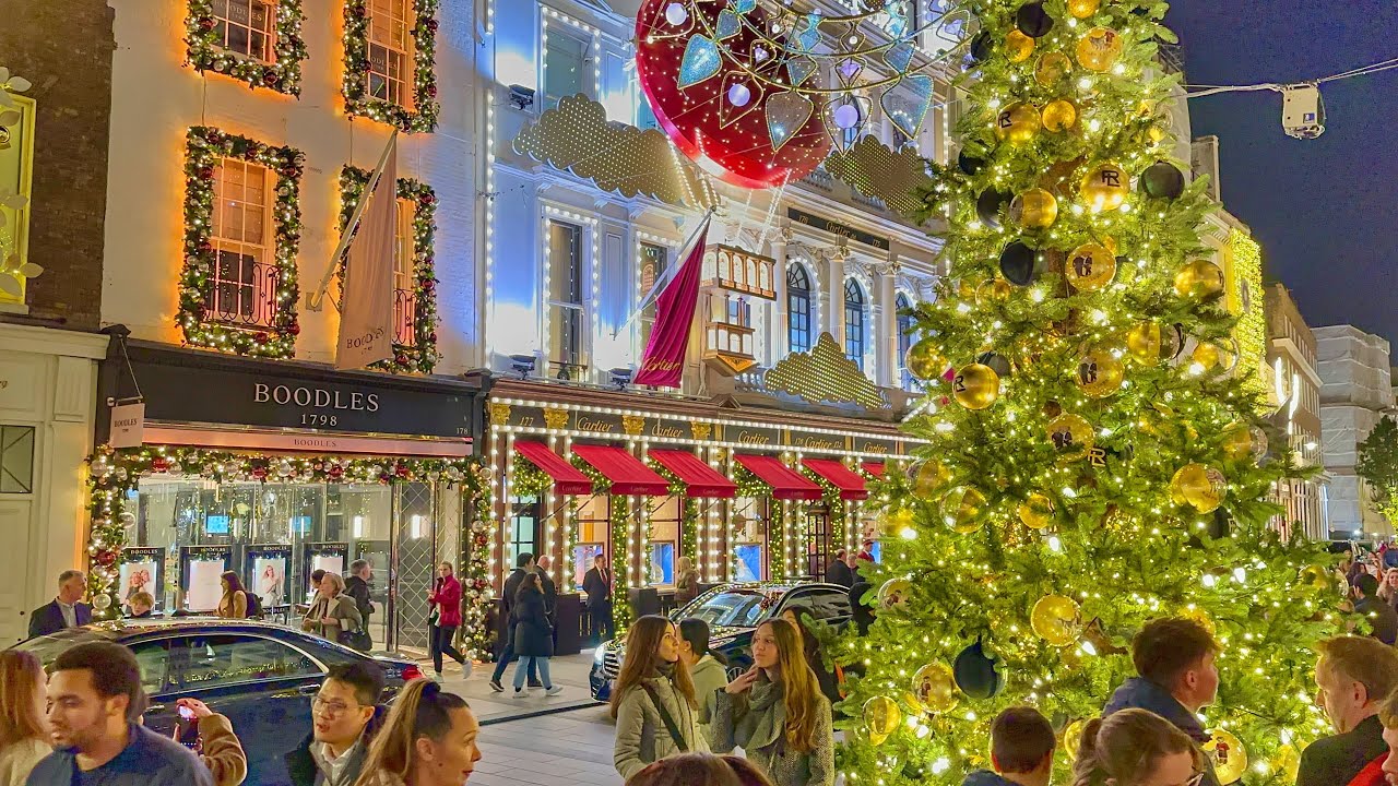 London Christmas Lights 2023 | New Bond Street Luxury Christmas Shopping | London Winter Walk[4K HDR