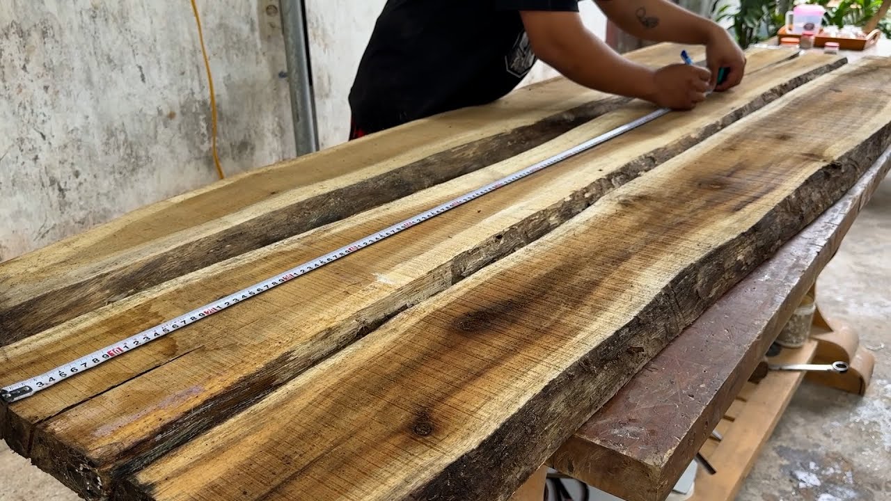 Building Rustic Dining Table From Rotten Old Wood // Woodworking Restore Old Wood