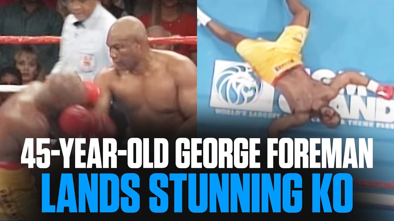 George Foreman Stuns Michael Moorer to Win Heavyweight Title at Age 45 | ON THIS DAY FREE FIGHT