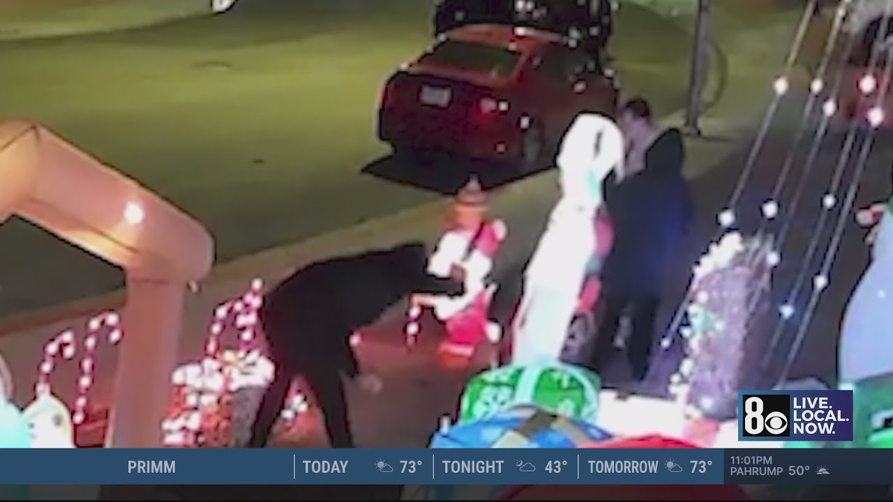 Stolen holiday inflatable sparks anger in Las Vegas neighborhood