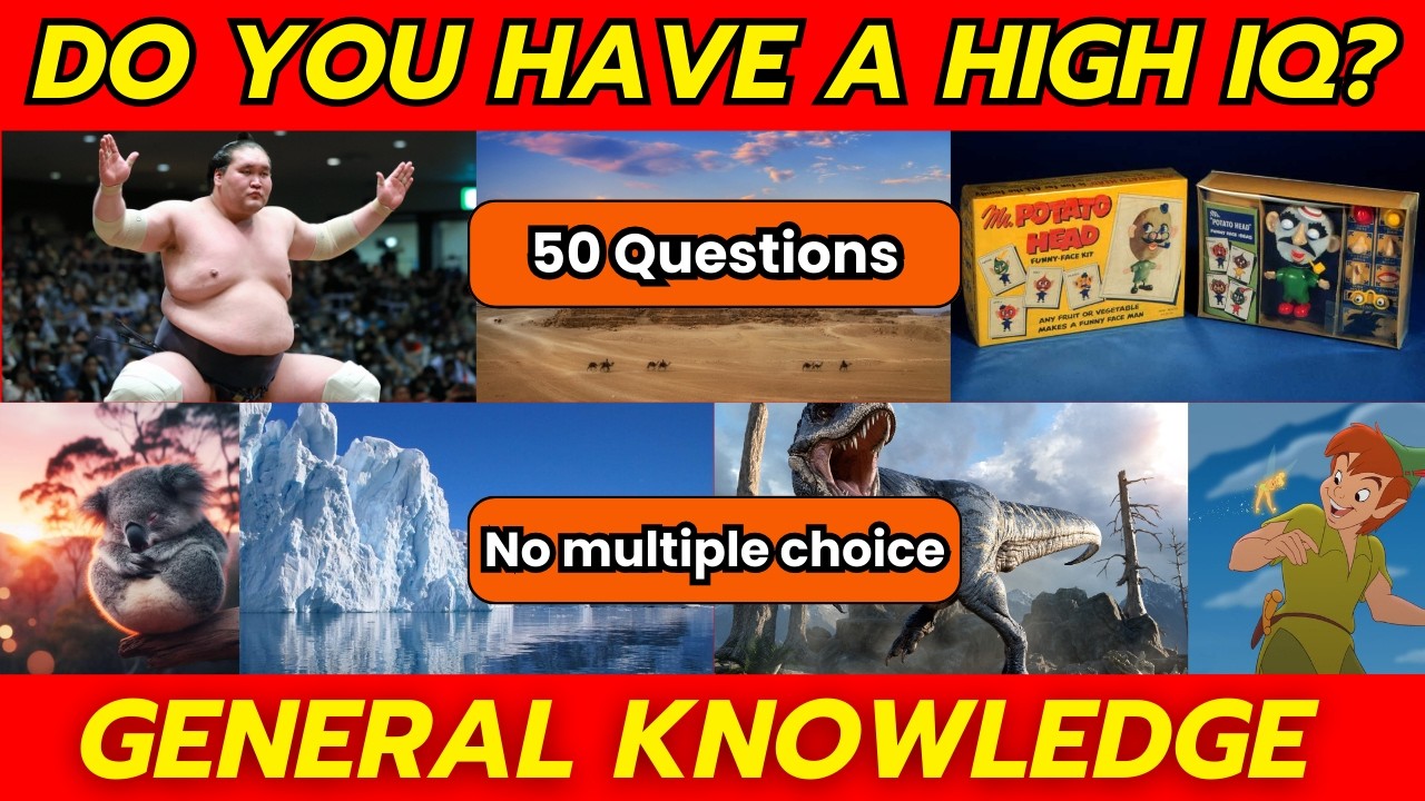 Hard General Knowledge Quiz | 50 Q's | Without Multiple Choice | Difficult Trivia Questions | Game