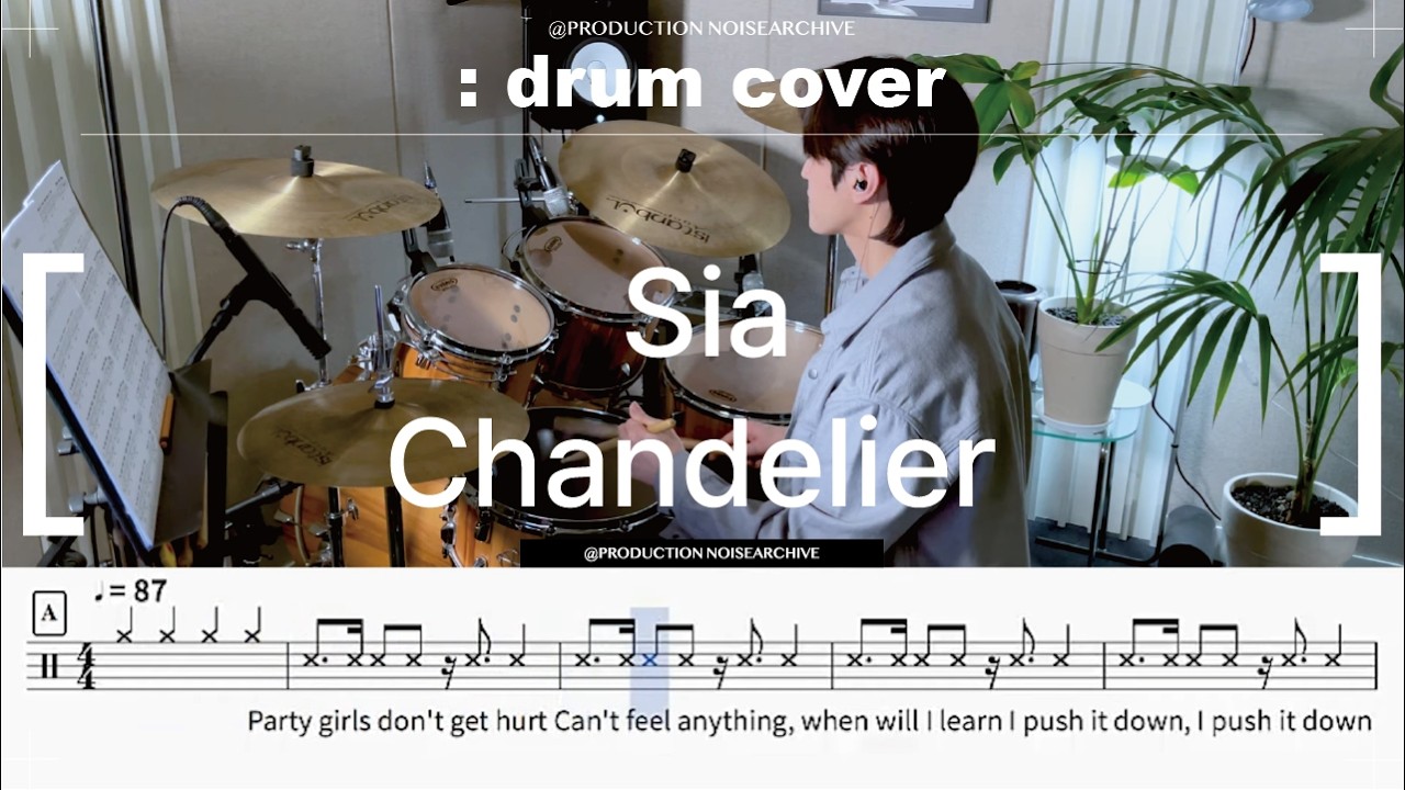 sia-chandelier Drum Cover,Drum Sheet,Score,Tutorial.Lesson