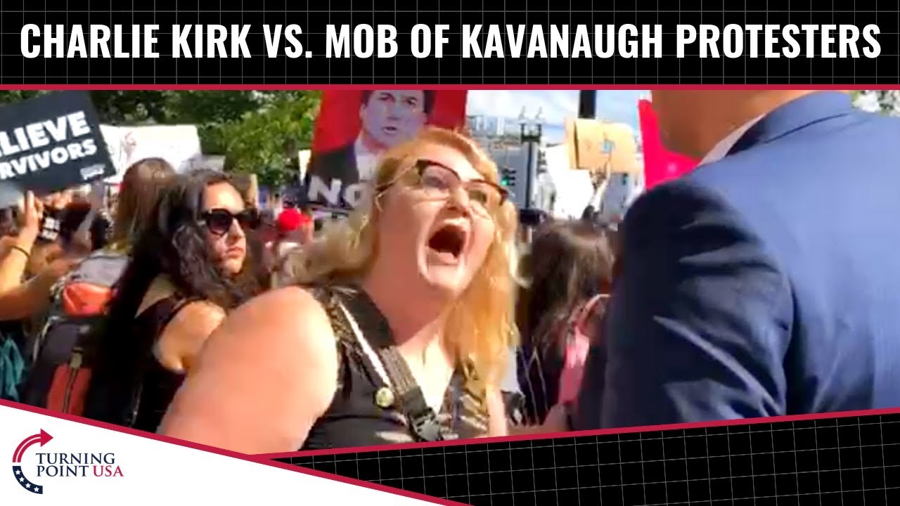 Charlie Kirk Vs. MOB Of Kavanaugh Protesters!