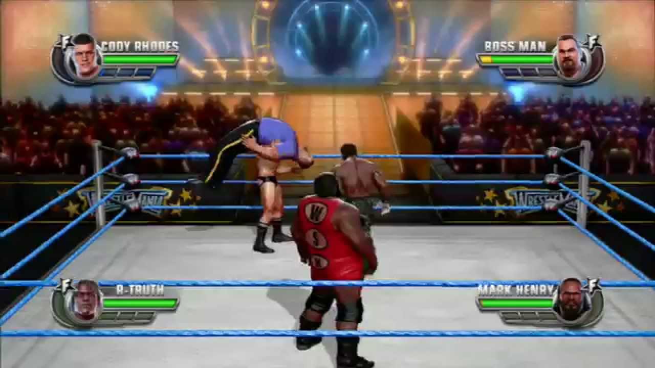 WWE All Stars !!! HD MARK HENRY VS THE BIG BOSS MAN VS CODY RODHES VS R TRUTH IN A FATAL 4 WAY WITH