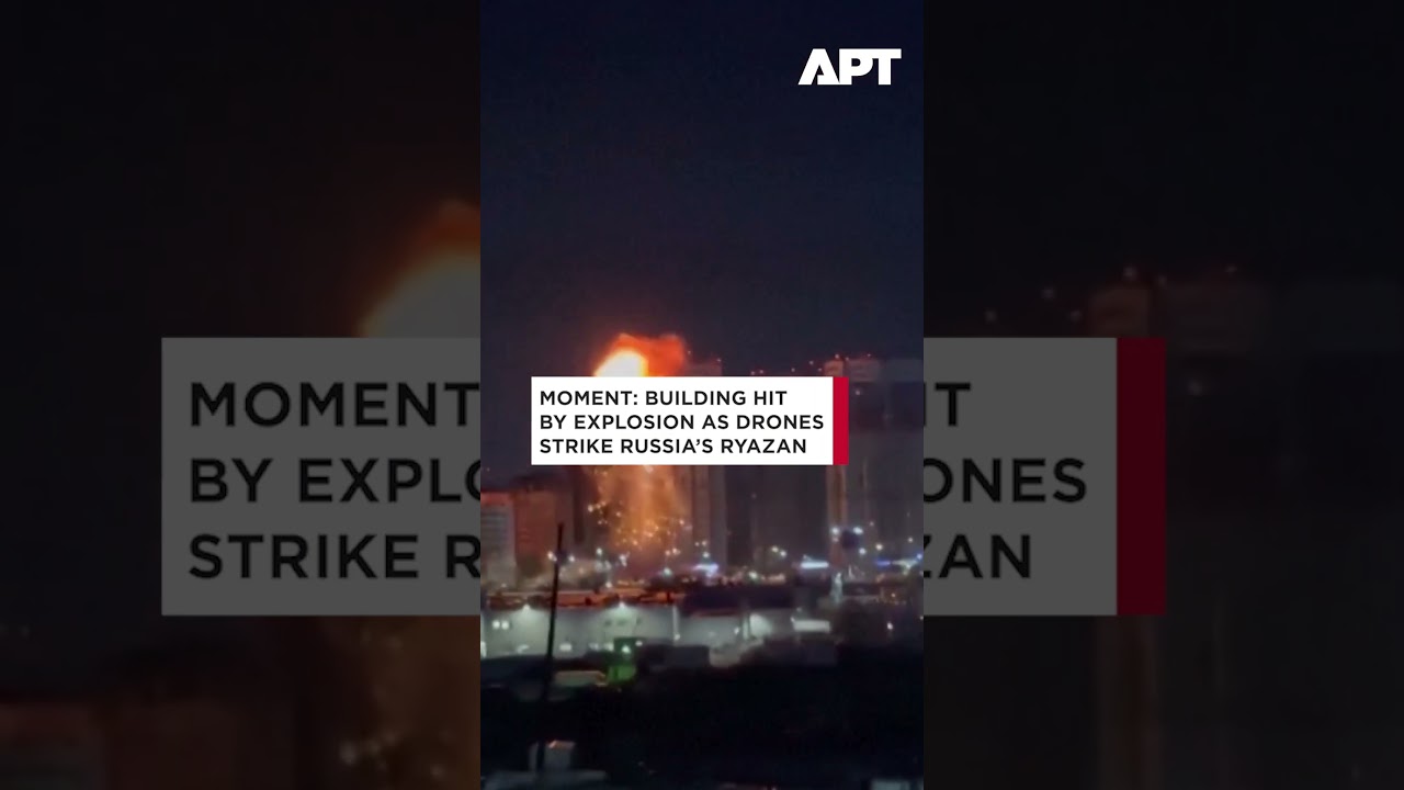 Moment Explosion Tears Through Apartment Building During Drone Attack in Ryazan, Russia | APT