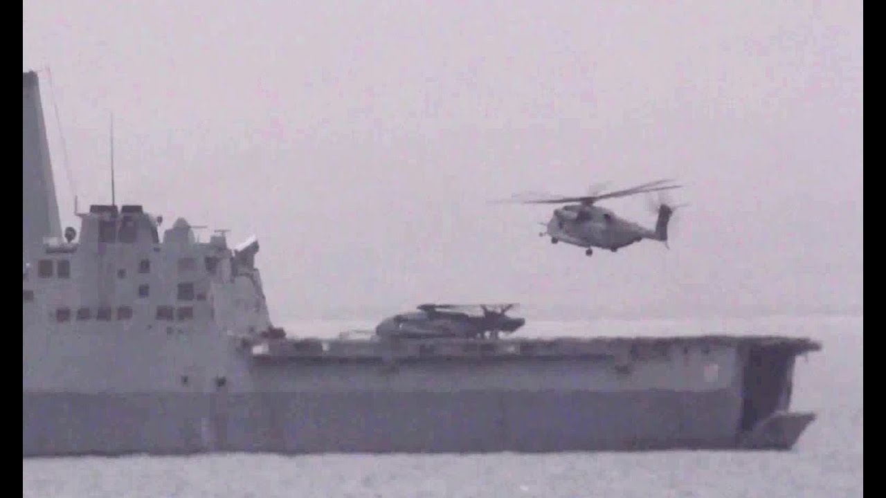 Two CH-53 Super Stallions Land Aboard USS San Antonio (LPD-17) | AiirSource