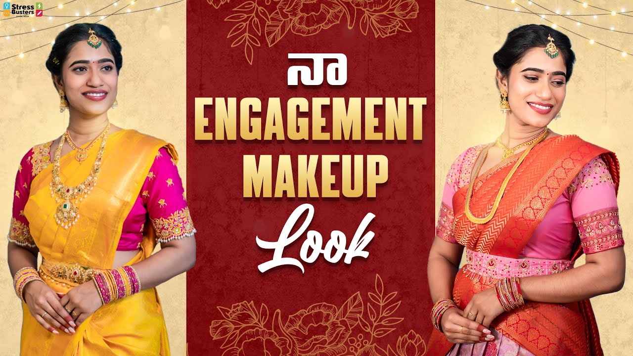 నా Engagement Makeup Look | No Foundation Bridal Makeup | Usa Telugu Vlogs | Blend with Anoo