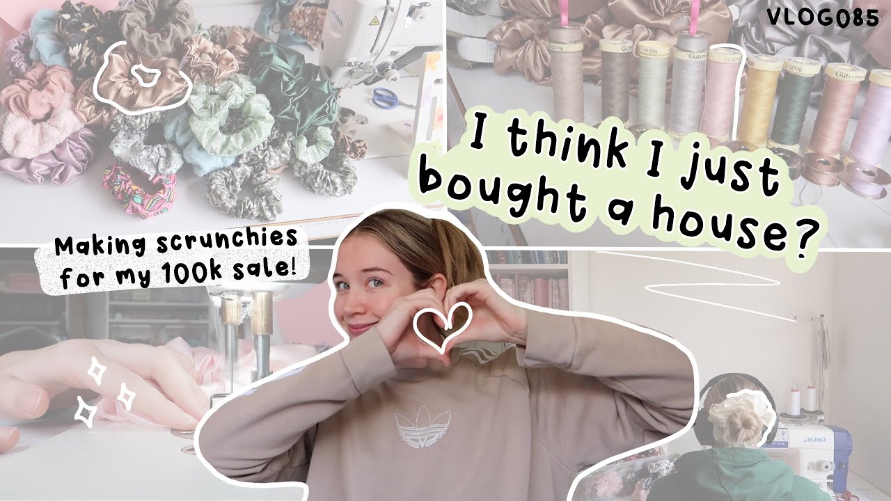 i think i just bought a house!? making scrunchies for my 100k shopify sale - CHATTY studio vlog 85