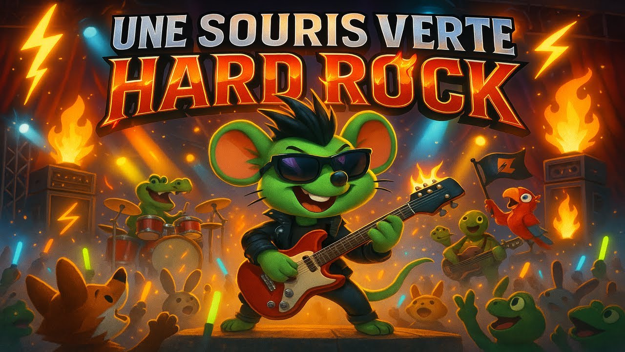 🤘 Une souris verte – VERSION HARD ROCK 🐭🔥 Nouvelle version qui déchire ! | #comptine #hardrock