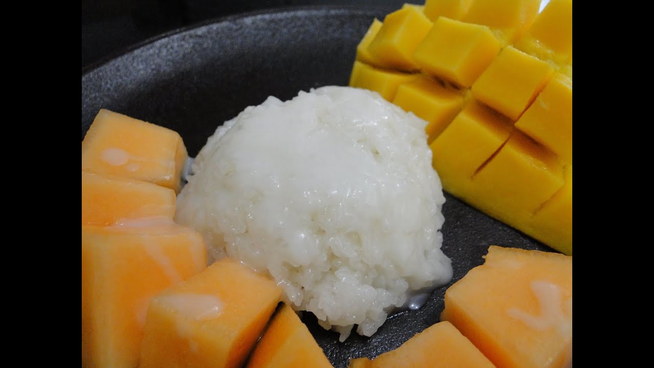 Ep.52 - Arroz grudento doce com Manga - Kaaw niew Ma muang -  Doce tailandês | Ann Tailandesa