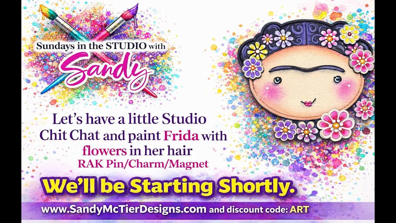 Let’s have some studio chitchat and paint Frida with flowers in her hair