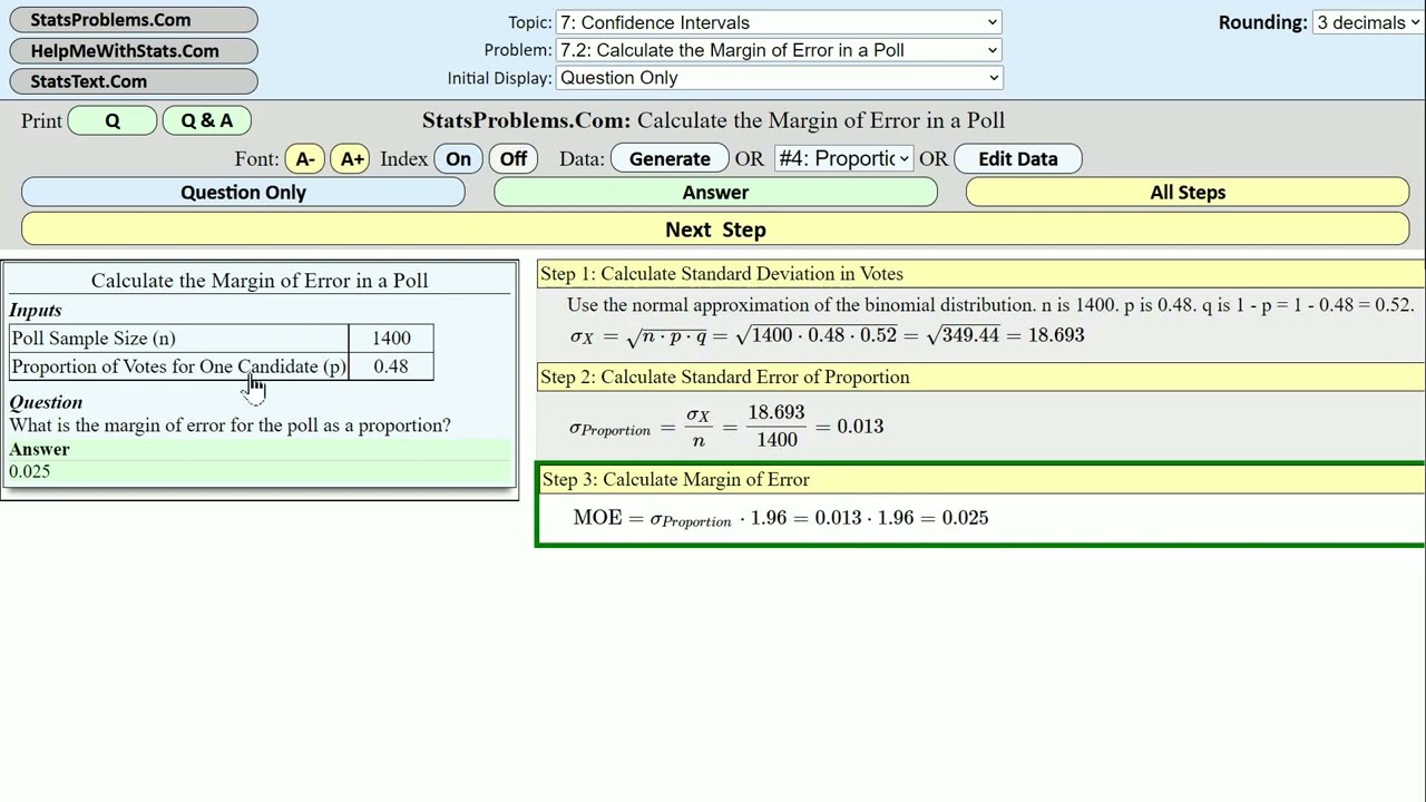 How to Calculate a Margin of Error in a Poll: A Step By Step Solution