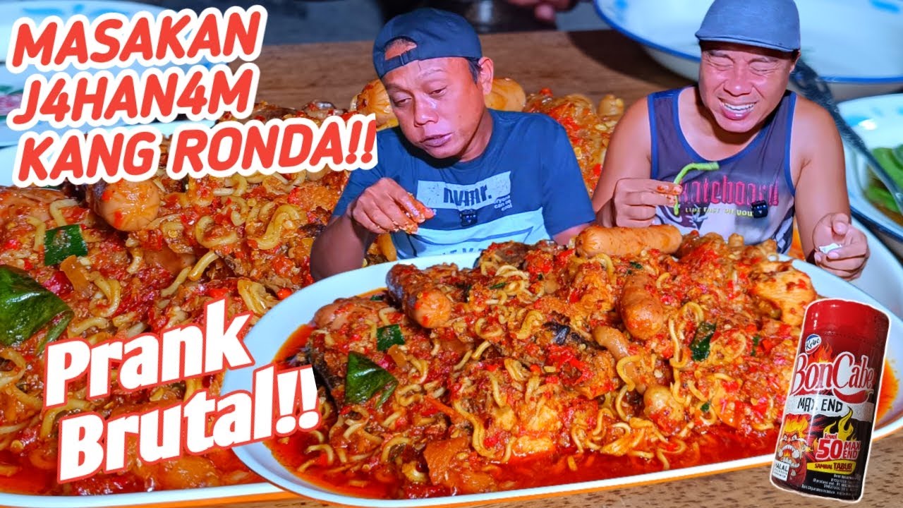 PRANK!!SOSIS, AYAM & INDOMIE DIOSENG MERCON PAKE BON CABE LEVEL 50!!