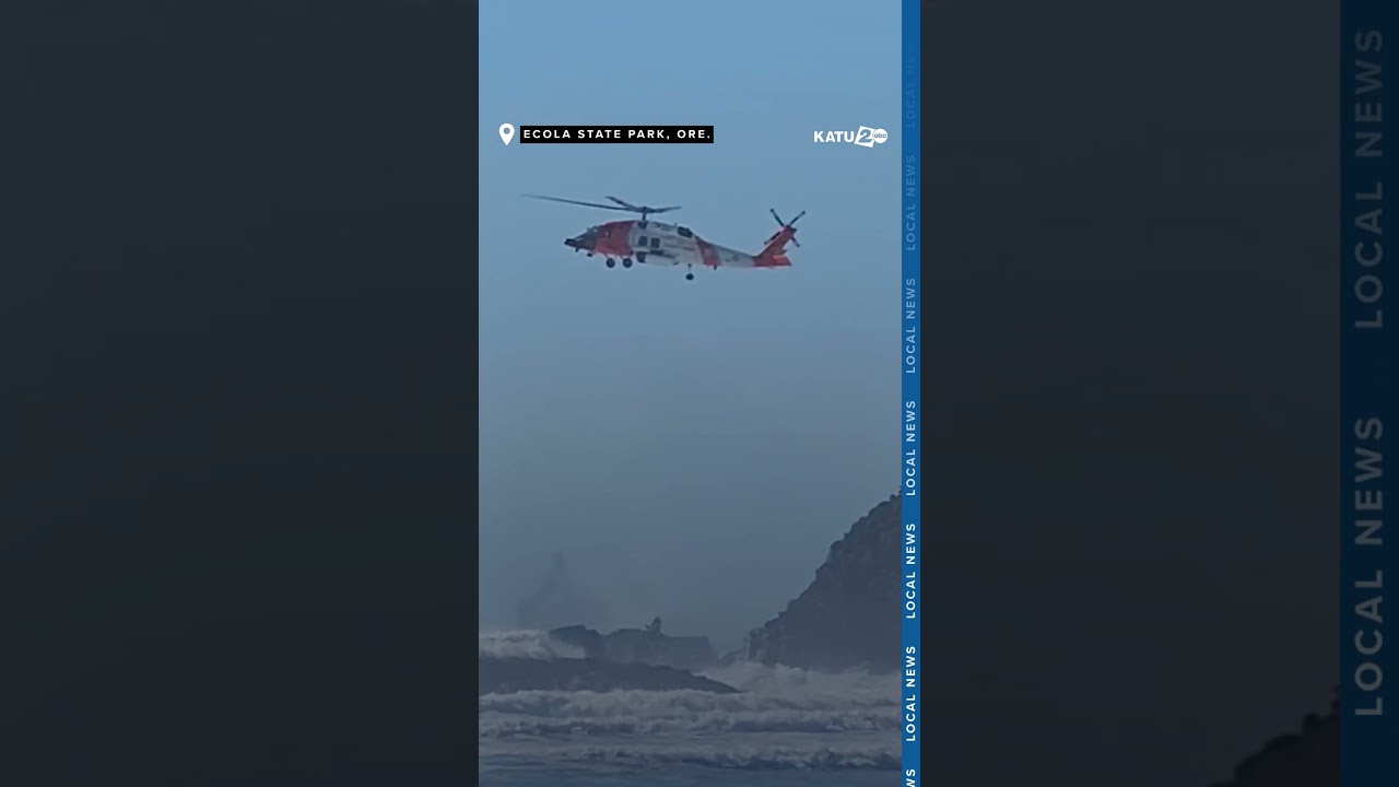 Caught on Camera: U.S. Coast Rescues Person Off Oregon Coast  #katu2abc #oregon #rescue #coastguard