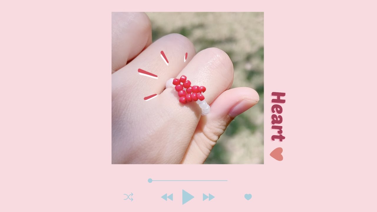 วิธีร้อยแหวนลูกปัดรูปหัวใจง่ายๆ สไตล์เกาหลี ❤️💍 - How to Make Heart Beaded Ring