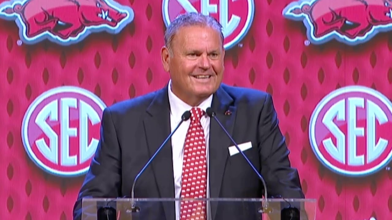 Sam Pittman speaks at 2024 SEC Media Days (Main Room)