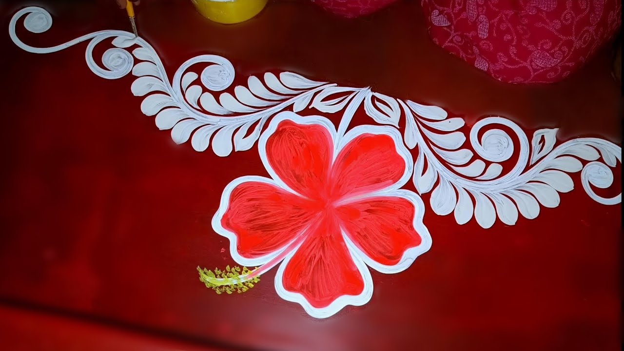 কালীপূজা স্পেশাল আলপনা/Simple door alpona design for kalipuja/latest Kali puja alpona 