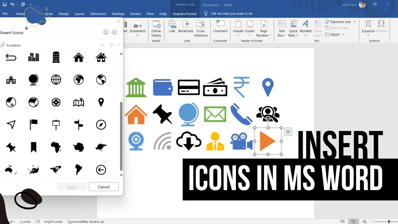 How to insert symbols in Word | icons in ms word