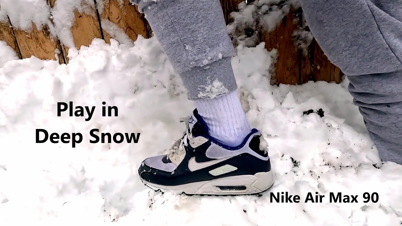 Play in snow pile with Nike Air Max 90