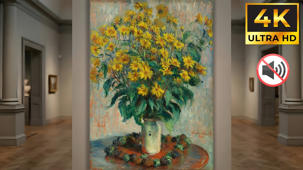 Jerusalem Artichoke Flowers | 5 Minutes of Classical Art Ambience | 4K | Eternal Art Gallery