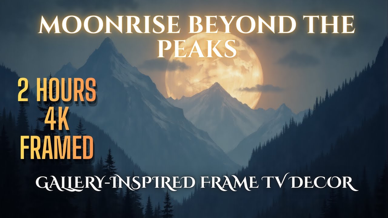 Moonrise Beyond the Peaks 4K | Cinematic Still Art for Focus & Atmosphere