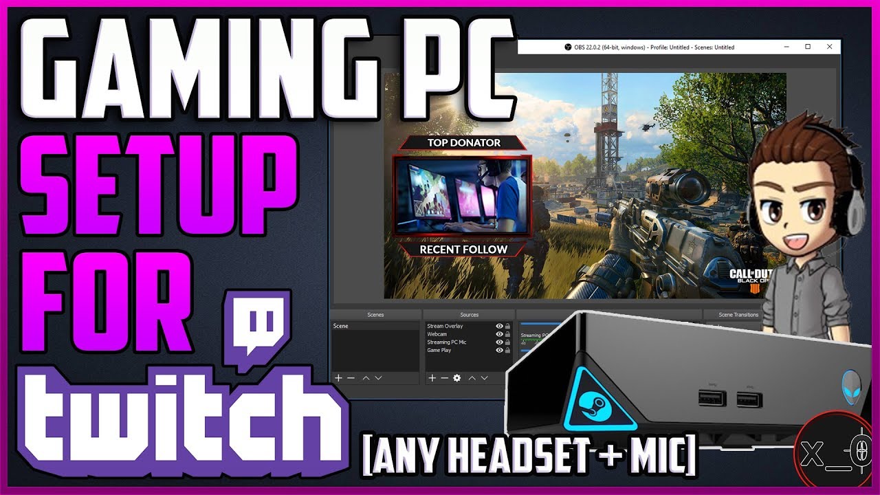 PC GAMING TWITCH SETUP | Elgato HD60, Mic, Any Headset, Chat, Webcam, Settings, Video Tutorial 2019