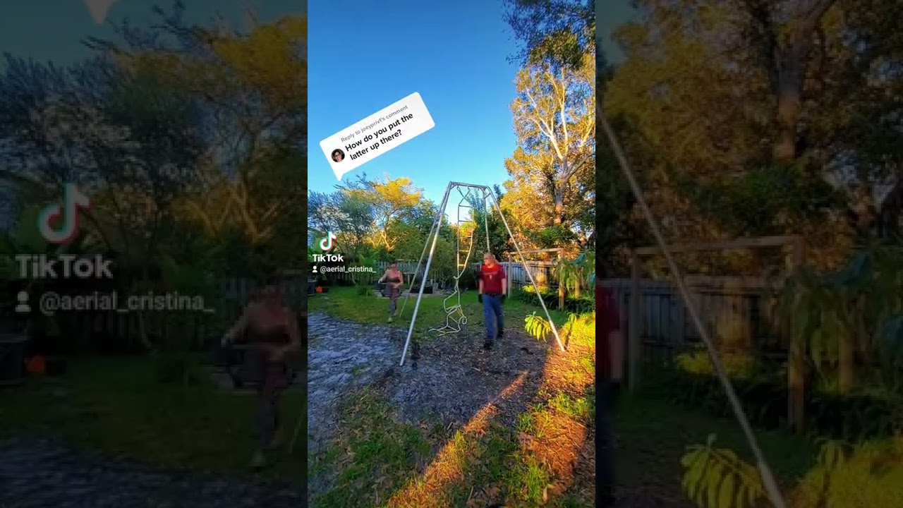 Aerial Silks Outdoor rig and ladder setup