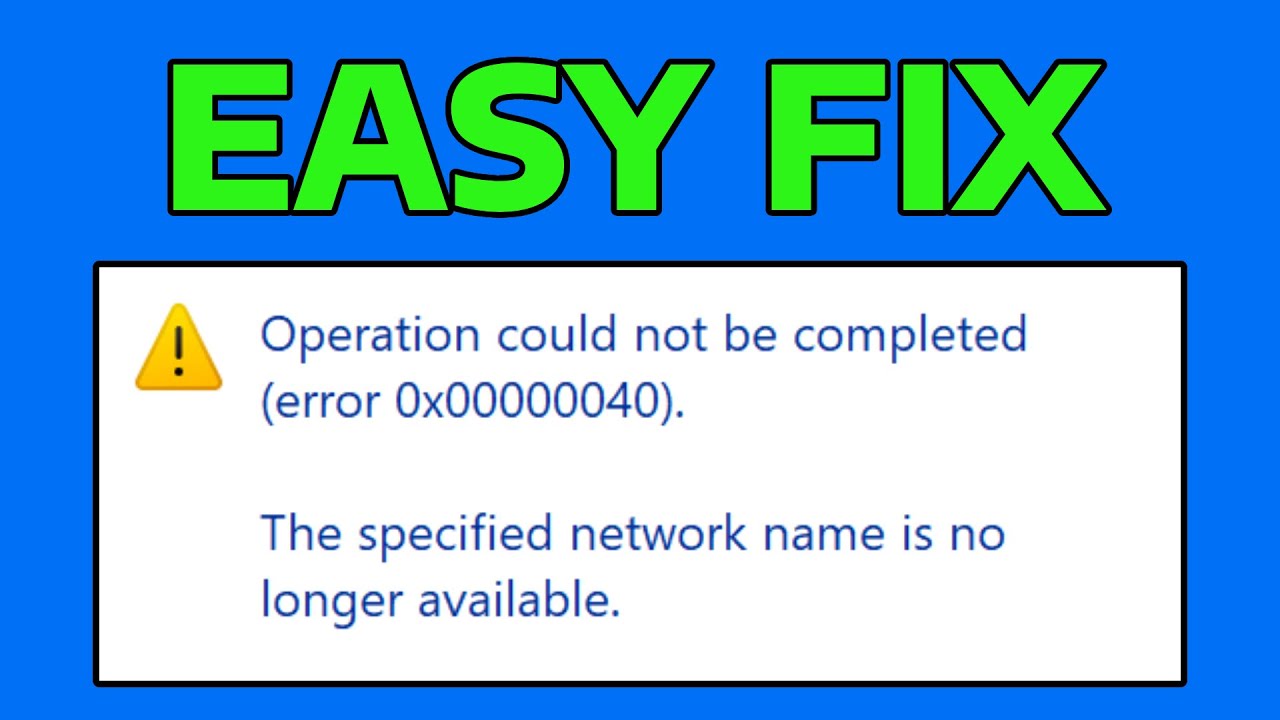 How To Fix Printer Operation Could Not Be Completed Error 0x00000040
