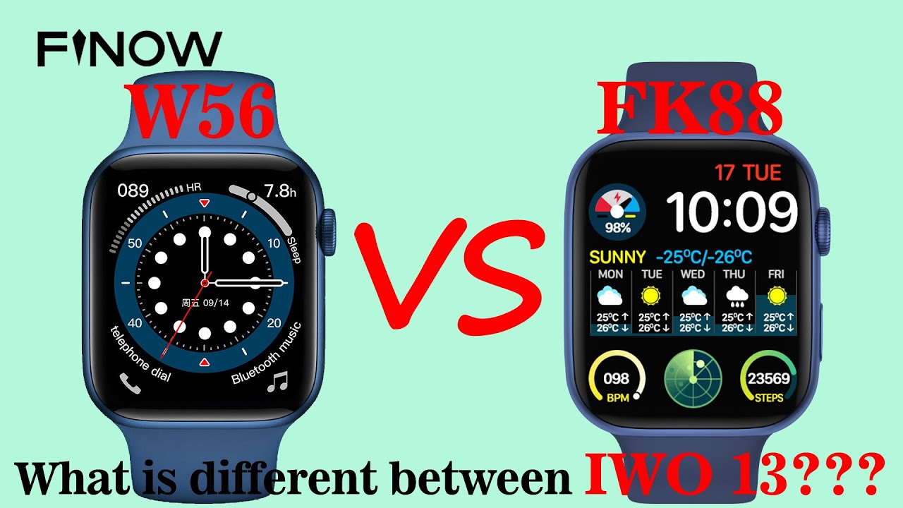 Comparision: FINOW FK88 VS IWO W56, Which is Better 1:1 Smart Watch? Which can Custom Watch Face?
