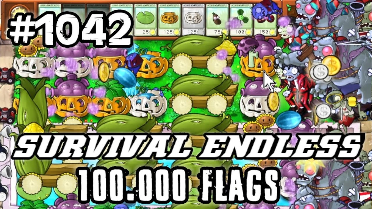Plants vs Zombies Survival Endless 100000 Flags Part 1042 | 20820 - 20840 Flags