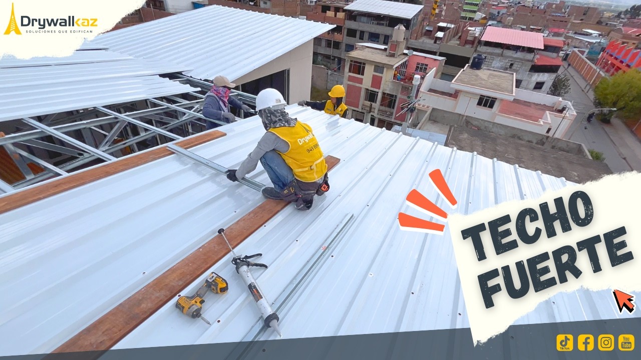 Aprende INSTALACION de techo de #ALUZINC TR5 en perfiles de #DRYWALL
