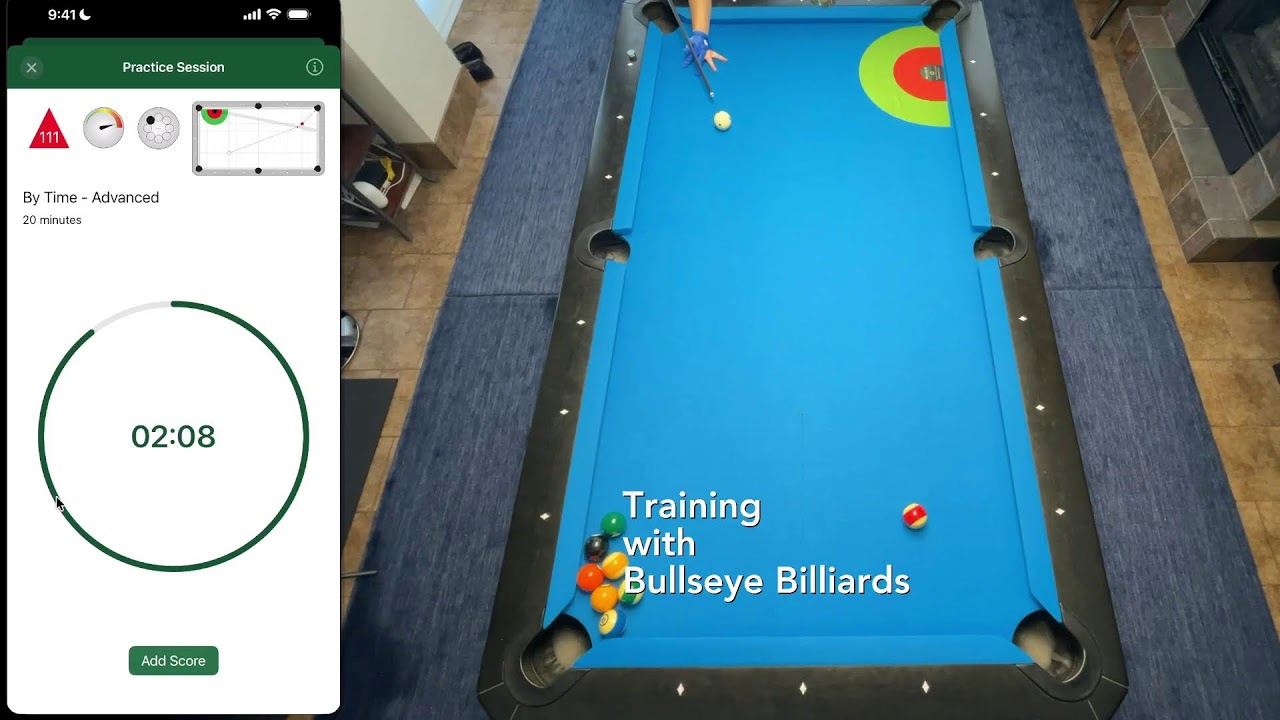 Bullseye Billiards Training Session Sidespin Shot 111
