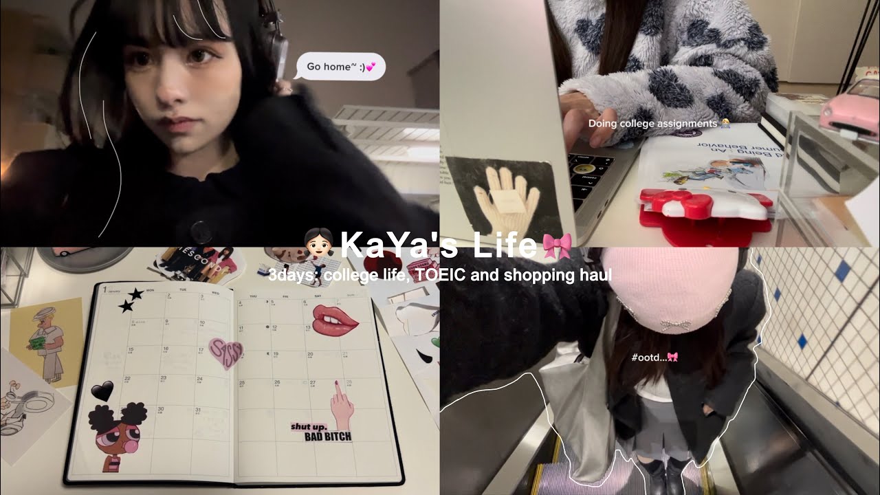 ENG)VLOG: 課題とTOEIC勉強に追われる大学生の日常📄‎🤍 │ uni life, productive days of a Japanese student