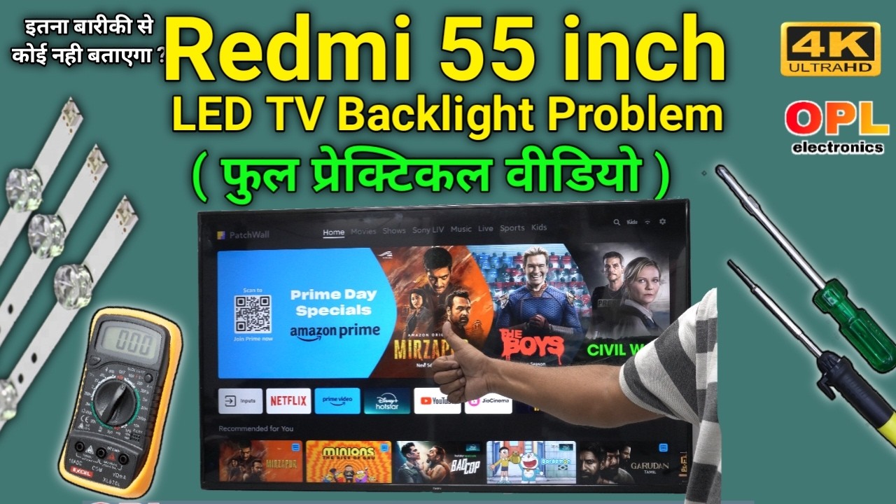 Redmi 55 Inch LED TV Backlight Replacement Step by Step Tutorial || Redmi L55M6-RA