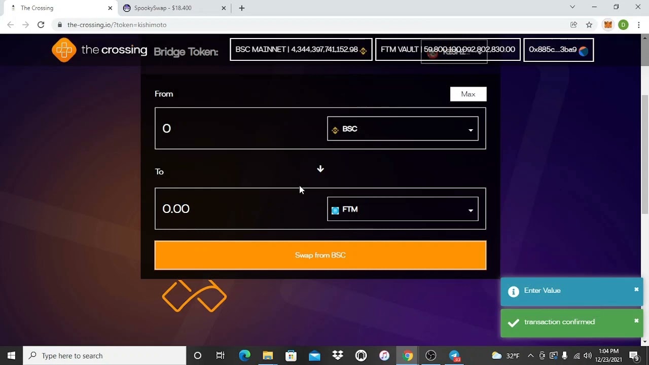 How To Bridge BSC KISHIMOTO To FTM Blockchain (PC)