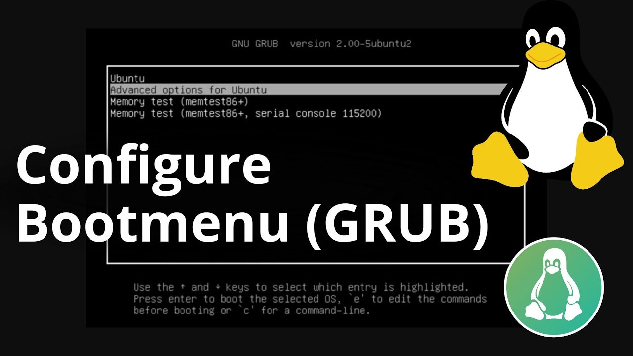 GRUB configuration - How to change the start menu - Linux Tutorial for beginners with explanation