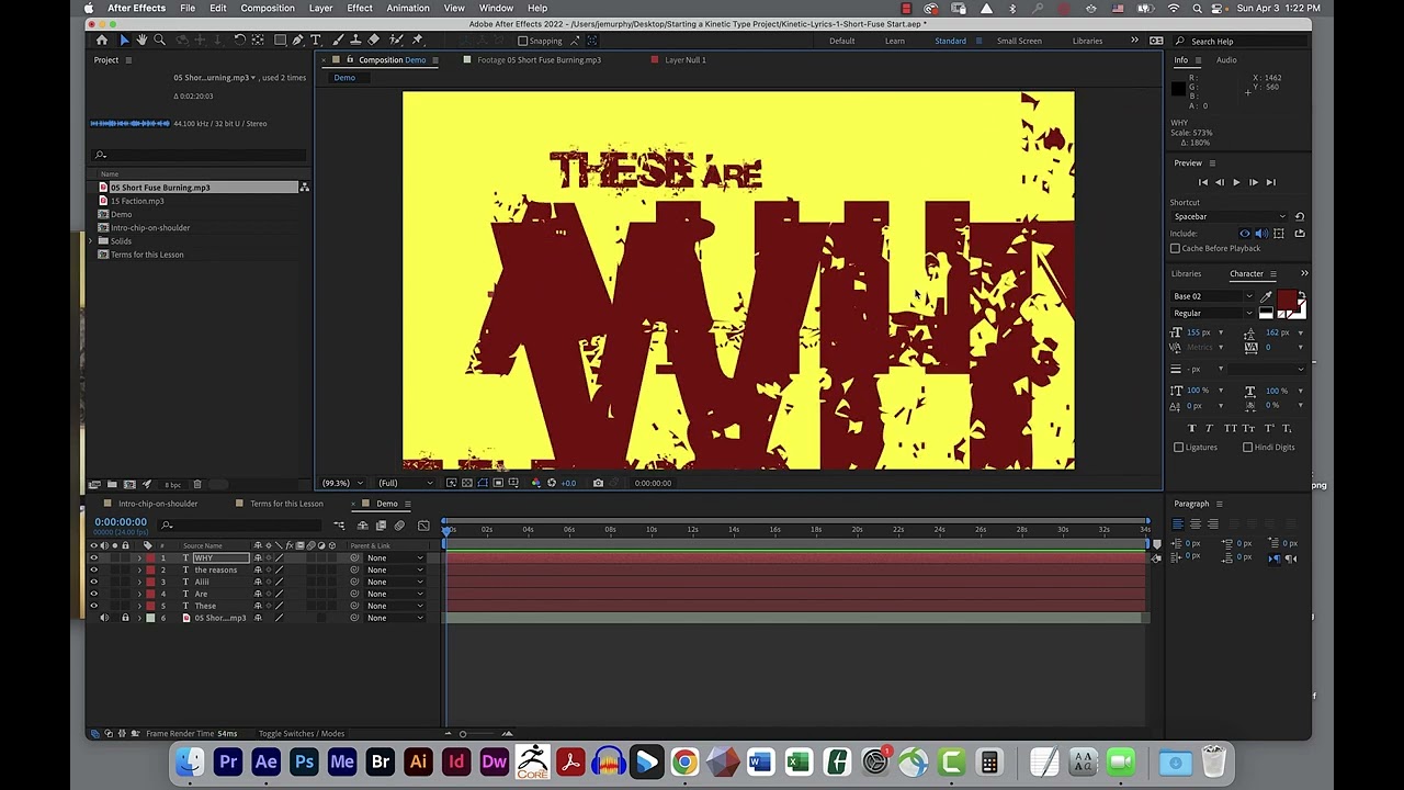 Setting up Kinetic Type Projects in After Effects