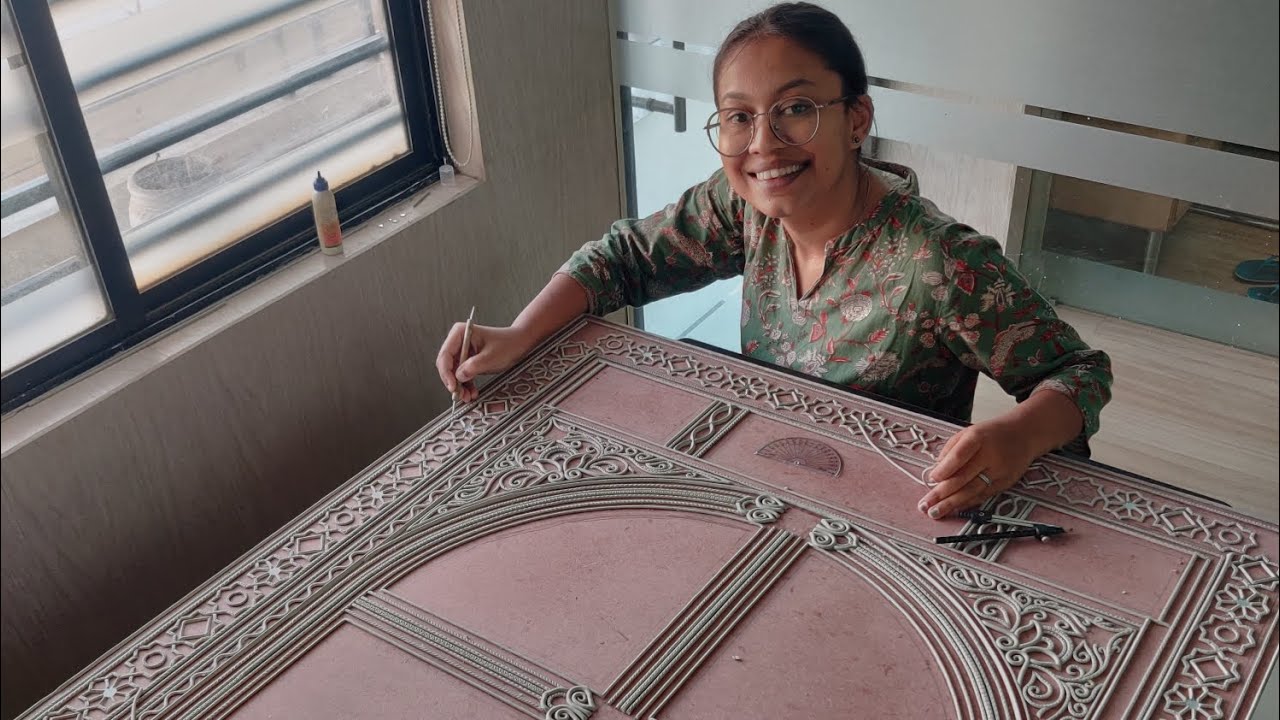 Intricate Border Design | Lippan Darwaza | Lippan Art Process Video ✨