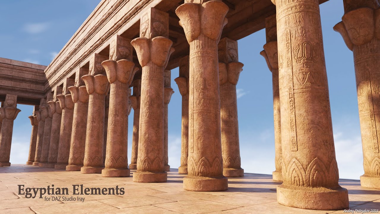 Egyptian Elements - 3D props and preloads for DAZ Studio 4.15 Iray or newer