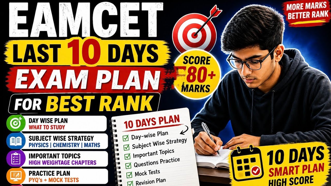 EAMCET 2026 Last 10 Days Plan | Complete Strategy for Better Rank#eamcet2026 #apstudents#tsstudents