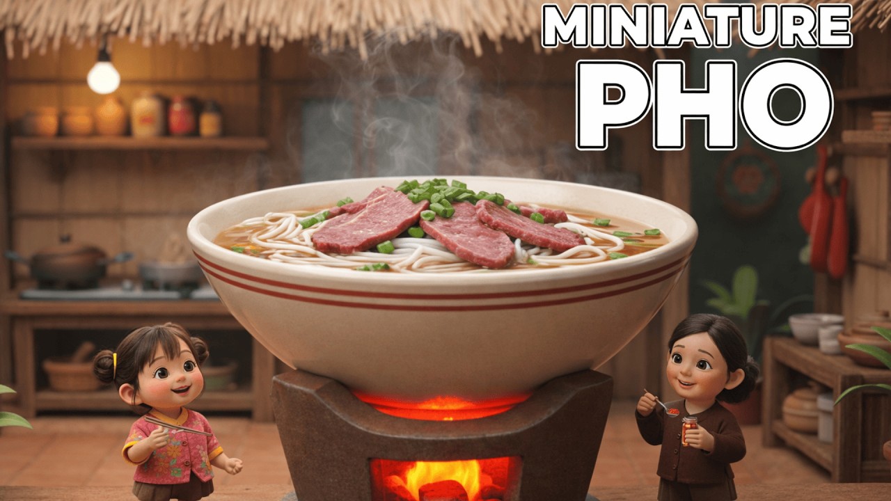 Miniature Cooking: Traditional Vietnamese Pho 🍜 | ASMR  Healing Village Life Stop Motion