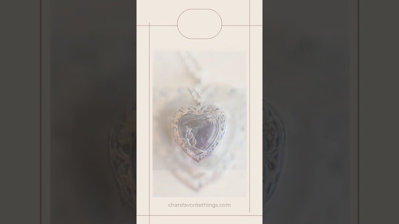 Amethyst Quartz Music Box Locket